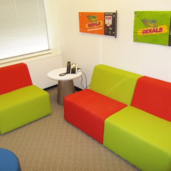 Fun and funky banquet seating in working area